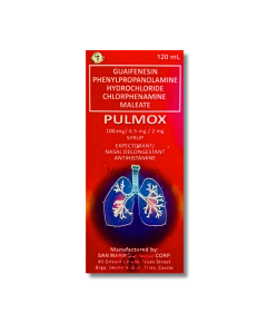 Image of PULMOX SYRUP 120ML - GUAIFENESIN / PHENYLPROPANOLAMINE / CHLORPHENAMINE 100MG / 6.5MG / 2MG