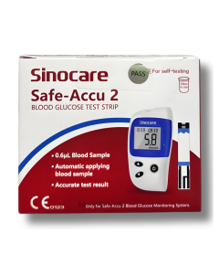 Image of SINOCARE SAFE-ACCU 2 BLOOD GLUCOSE TEST STRIP 50'S