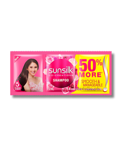 Image of SUNSILK SMOOTH AND MANAGEABLE SHAMPOO PINK SACHET 15ML 1'S