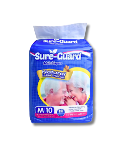Image of SURE-GUARD ADULT DIAPERS NATURAL ULTRA THIN AIR M 10'S