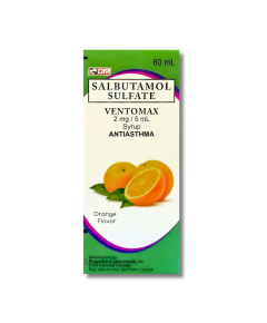 Image of VENTOMAX SALBUTAMOL 2MG / 5ML - 60ML SYRUP ORANGE