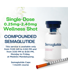 Image of COMPOUNDED SEMAGLUTIDE SINGLE-DOSE WELLNESS SHOTS - 0.25MG TO 2.40MG [CLINIC ONLY; NOT FOR DELIVERY]