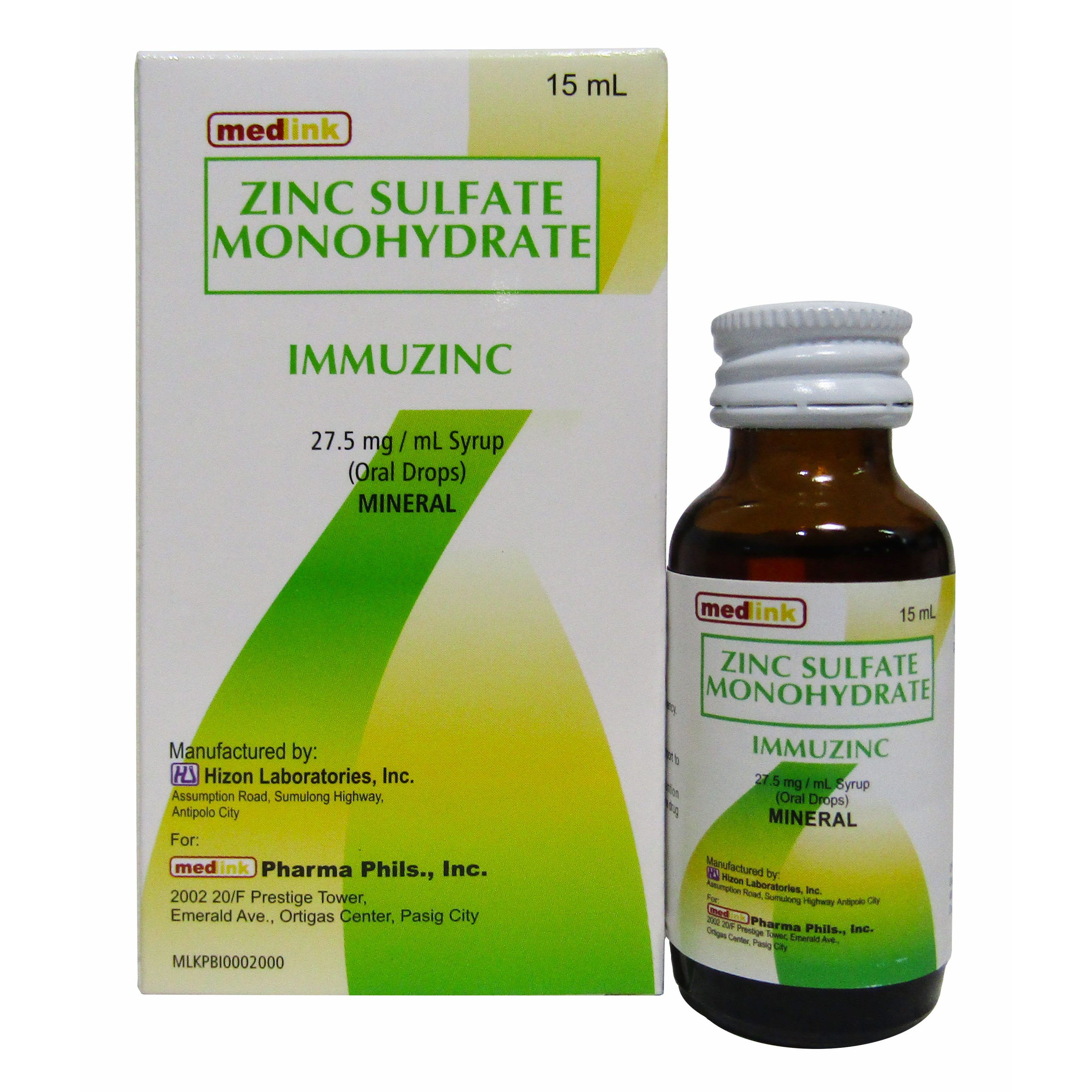 IMMUZINC Zinc Sulfate Monohydrate 20mg / 5mL Syrup (Oral Drops) 60mL