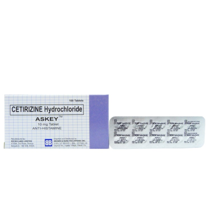Image of ASKEY CETIRIZINE HYDROCHLORIDE 10MG TABLET 100'S