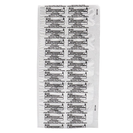 Image of CELESTAMINE BETAMETHASONE / DEXCHLORPHENIRAMINE MALEATE 250MCG / 2MG TABLET 1'S