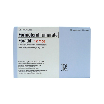 Image of FORADIL FORMOTEROL FUMARATE 12MCG DRY-POWDER FOR INHALATION CAPSULE 30'S