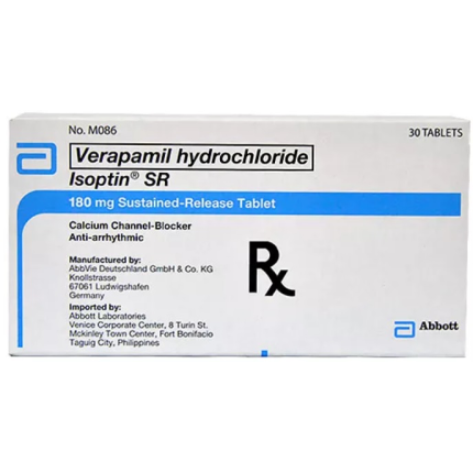 Image of ISOPTIN SR VERAPAMIL HYDROCHLORIDE 180MG SUSTAINED RELEASE TABLET 30'S