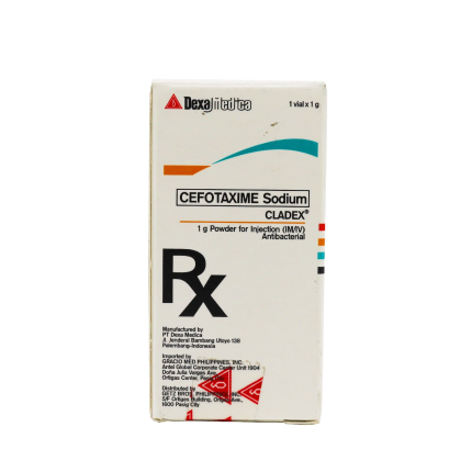 Image of CLADEX CEFOTAXIME SODIUM 1G POWDER FOR IM/IV INJECTION 1'S