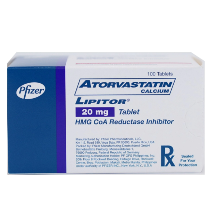 Image of LIPITOR ATORVASTATIN CALCIUM 20MG TABLET 100'S