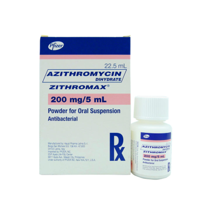 ZITHROMAX Azithromycin Dihydrate 200mg / 5mL Powder for Oral Suspension ...