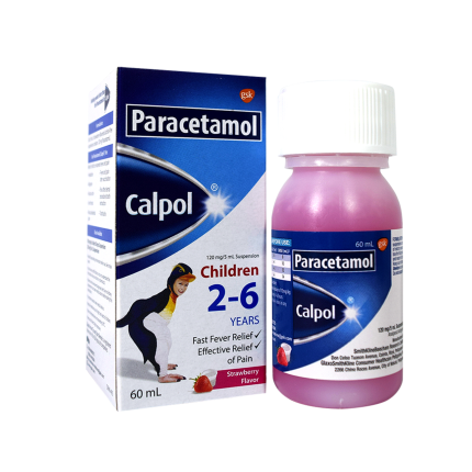 Image of CALPOL PARACETAMOL 120MG / 5ML SUSPENSION 60ML STRAWBERRY