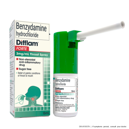 Image of DIFFLAM FORTE BENZYDAMINE HYDROCHLORIDE 3MG / ML THROAT SPRAY 15ML