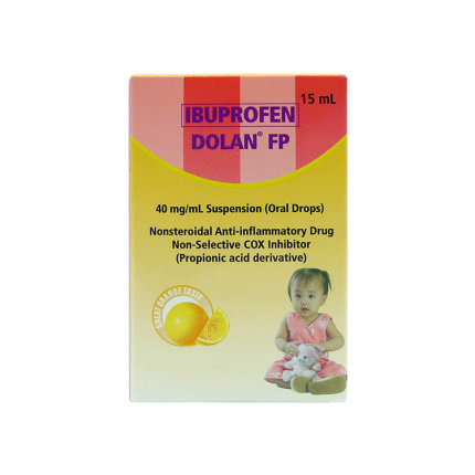 Image of DOLAN FP IBUPROFEN 40MG / ML SUSPENSION (ORAL DROPS) 15ML ORANGE