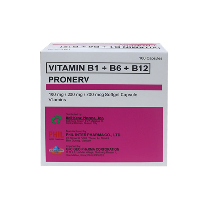 PRONERV Vitamin B Complex 100mg / 200mg / 200mcg Softgel Capsule 20's ...