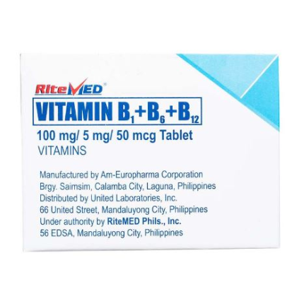 RITEMED Vitamin B1 / Vitamin B6 / Vitamin B12 100mg / 5mg / 50mcg ...