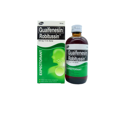 Image of ROBITUSSIN SYRUP 120ML - GUAIFENESIN 100MG / 5ML