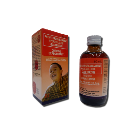 Image of CHERRYL EXPECTORANT SYRUP 60ML - PHENYLPROPANOLAMINE / GUAIFENESIN 6.25MG / 100MG