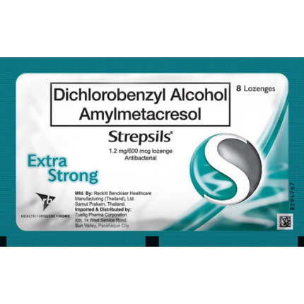 Image of STREPSILS 2, 4 DICHLOROBENZYL ALCOHOL / AMYLMETACRESOL 1.2MG / 600MCG LOZENGE 8'S