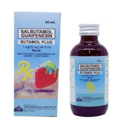 Image of BUTAMOL PLUS SALBUTAMOL / GUAIFENESIN 1MG / 50MG - 60ML SYRUP STRAWBERRY
