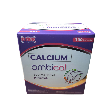 AMBICAL Calcium 500mg Tablet 100's price in the Philippines | MedsGo ...