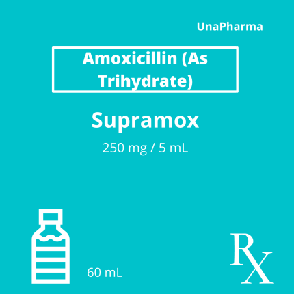 Image of SUPRAMOX AMOXICILLIN 250MG / 5ML POWDER FOR SUSPENSION 60ML