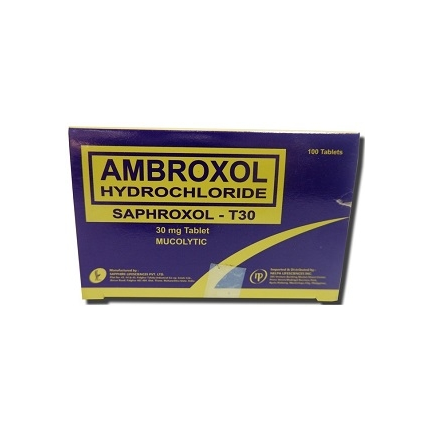 Image of SAPHROXOL-T30 AMBROXOL HYDROCHLORIDE 30MG TABLET 100'S