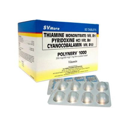 Image of POLYNERV 1000 VITAMIN B COMPLEX 250MG / 250MG / 1MG FILM-COATED TABLET 1'S