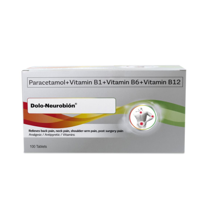 DOLO-NEUROBION Paracetamol / Vitamin B1 / Vitamin B6 / Vitamin B12 500mg / 50mg / 100mg / 100mcg Tablet 1's, Dosage Strength: 500mg / 50mg / 100mg / 100mcg, Drug Packaging: Tablet 1's