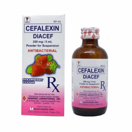 Image of DIACEF CEFALEXIN MONOHYDRATE 250MG / 5ML POWDER FOR SUSPENSION 60ML