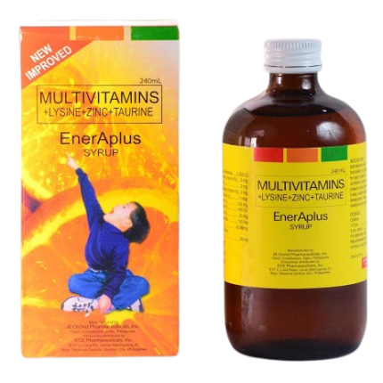 Image of ENER A PLUS MULTIVITAMINS / LYSINE / ZINC / TAURINE SYRUP 240ML