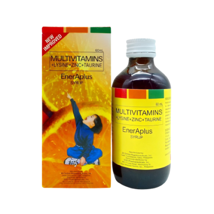 Image of ENER A PLUS MULTIVITAMINS / LYSINE / ZINC / TAURINE SYRUP 60ML