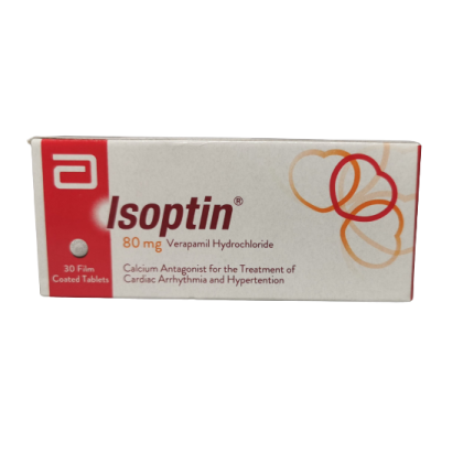 Image of ISOPTIN VERAPAMIL HYDROCHLORIDE 80MG FILM-COATED TABLET 1'S