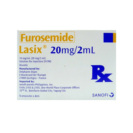 Image of LASIX FUROSEMIDE 10MG / ML (20MG / 2ML) SOLUTION FOR IM/IV INJECTION 2ML 1'S