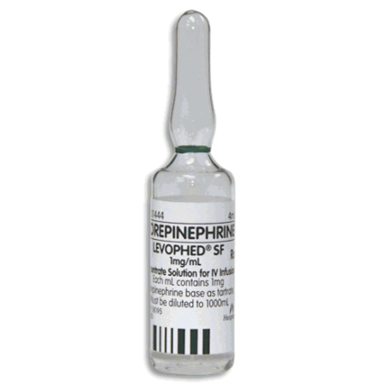 Image of LEVOPHED SF (SULFITE-FREE) NOREPINEPHRINE 1MG / ML CONCENTRATED SOLUTION FOR IV INFUSION 4ML 1'S