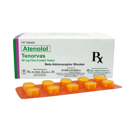 TENORVAS Atenolol 50mg Film-Coated Tablet 1's price in the Philippines ...