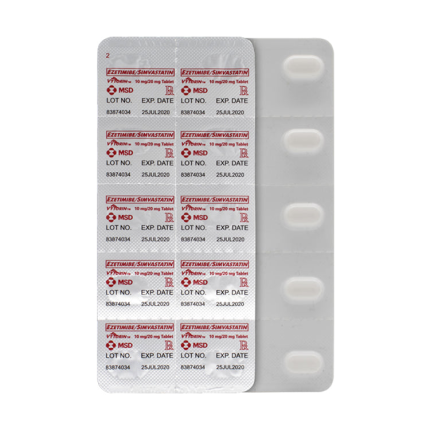 Image of VYTORIN EZETIMIBE / SIMVASTATIN 10MG / 20MG TABLET 1'S