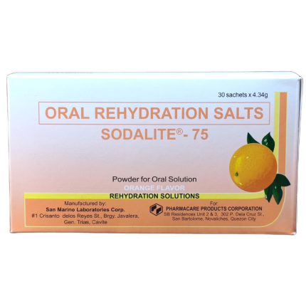 Image of SODALITE-75 ORAL REHYDRATION SALTS POWDER FOR ORAL SOLUTION 30'S ORANGE