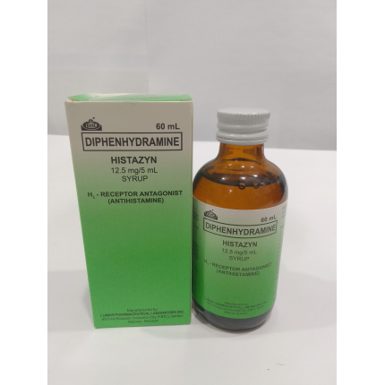 HISTAZYN Diphenhydramine Hydrochloride 12.5mg / 5mL Syrup 60mL price in ...