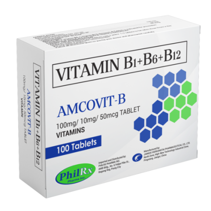 AMCOVIT-B Vit. B1 / Vit. B6 / Vit. B12 100mg / 10mg / 50mcg Tablet 100 ...