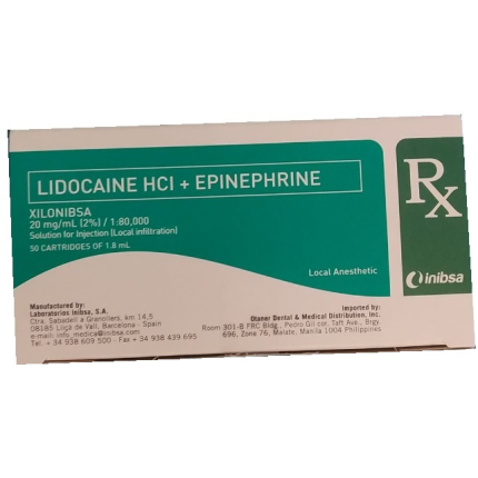 XILONIBSA Lidocaine Hydrochloride / Epinephrine 20mg / mL (1 : 80000 ...