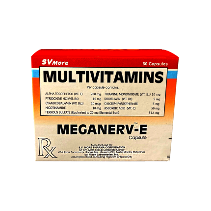 MEGANERV E Multivitamins Capsule 1's price in the Philippines | MedsGo ...