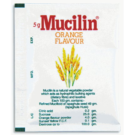 MUCILIN Plantago Ovata Forssk. (Ispaghula Husk) 2.45g / 5g Powder for ...