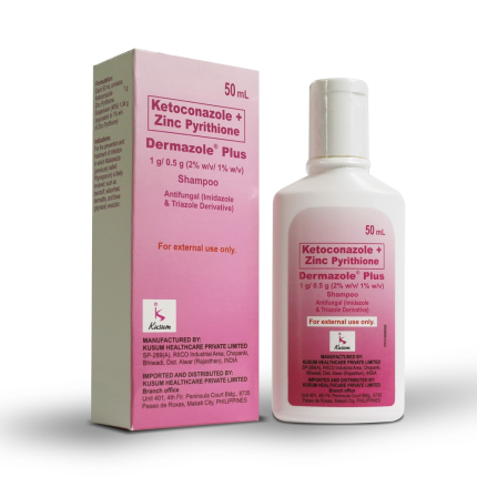 DERMAZOLE PLUS Ketoconazole / Zinc Pyrithione 2% / 1% Shampoo 50mL ...