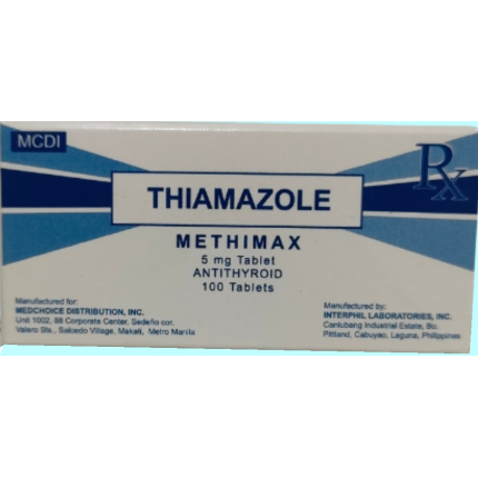 METHIMAX Thiamazole 5mg Tablet 100's price in the Philippines | MedsGo ...