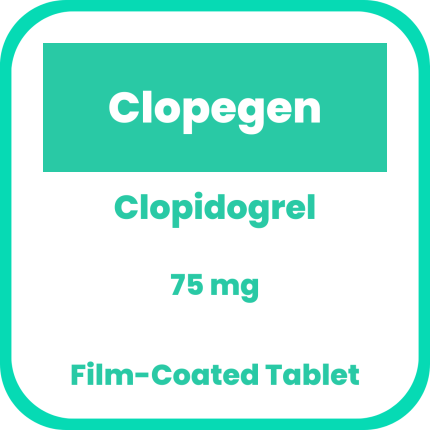 CLOPEGEN Clopidogrel 75mg Film-Coated Tablet 100's price in the ...