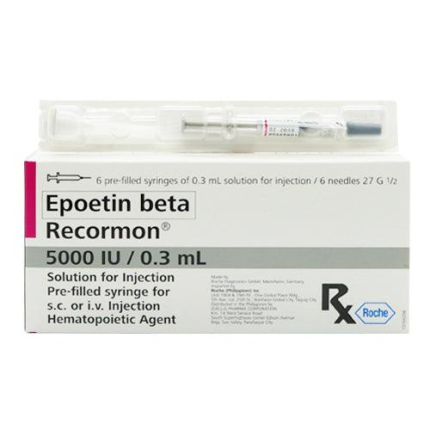 RECORMON Epoetin Beta 5000IU / 0.3mL Solution for IV/SC Injection 0.3mL ...