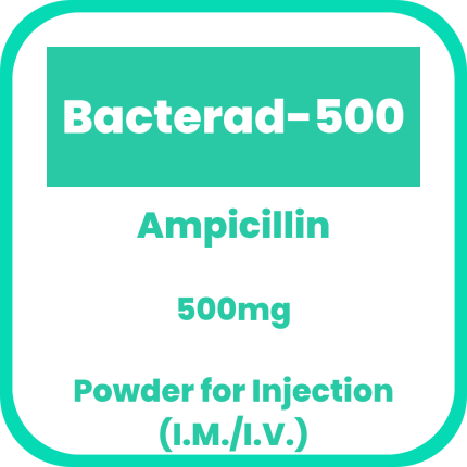 BACTERAD-500 Ampicillin 500mg Powder for IM/IV Injection 10's price in ...