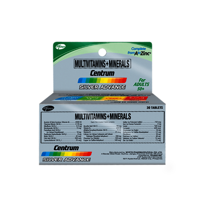 Image of CENTRUM SILVER ADVANCE MULTIVITAMINS / MINERALS - 1 BOTTLE X 30 TABS