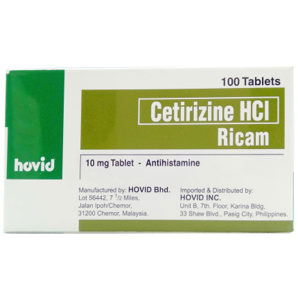 Image of RICAM CETIRIZINE HYDROCHLORIDE 10MG TABLET 1'S
