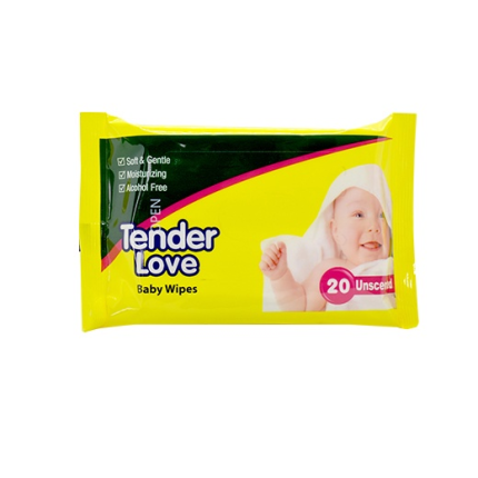 Image of TENDER LOVE BABY WIPES 20'S UNSCENTED